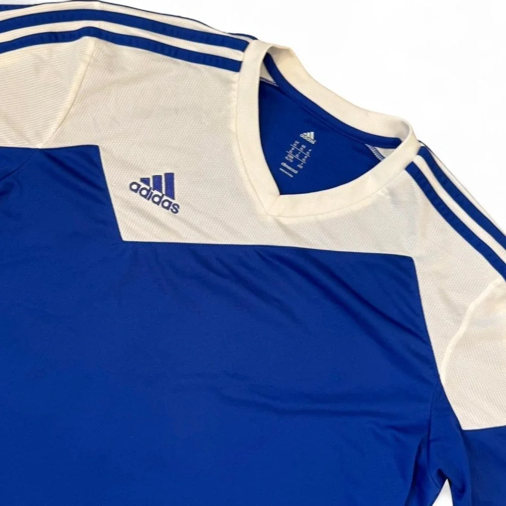 Adidas 2010s Blue & White Soccer Futbol Jersey Men's Size XL Sportswear Summer
